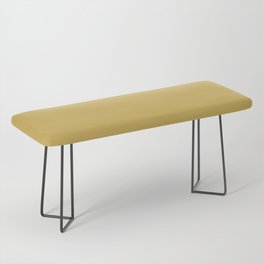 Muted Straw Gold - Solid Color Trend Mid Century Modern Bench