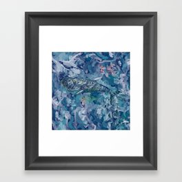 Whale Ocean Blue Framed Art Print