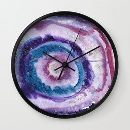 purple, pink & blue geode watercolor Wall Clock