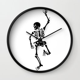 Rock and Roll Skeleton v1 Wall Clock