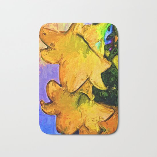 Gold Lilies in a Terracotta Pot Bath Mat