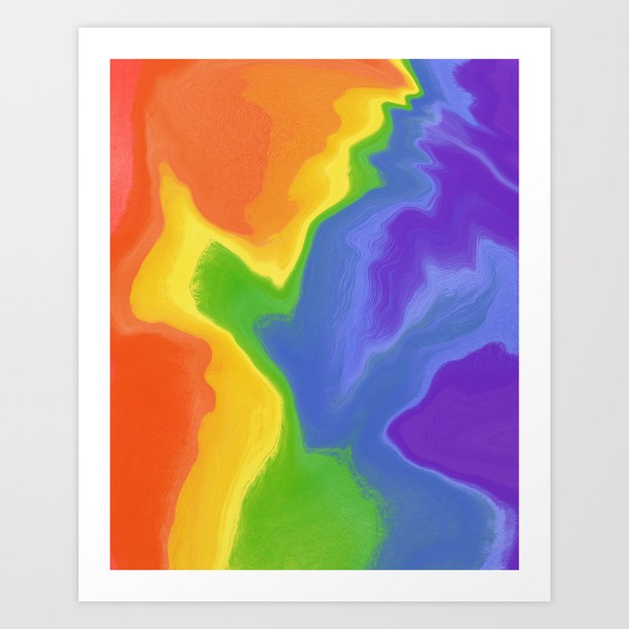 Fluid Rainbow Abstract Art Art Print