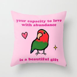 Pastel Lovebird Throw Pillow