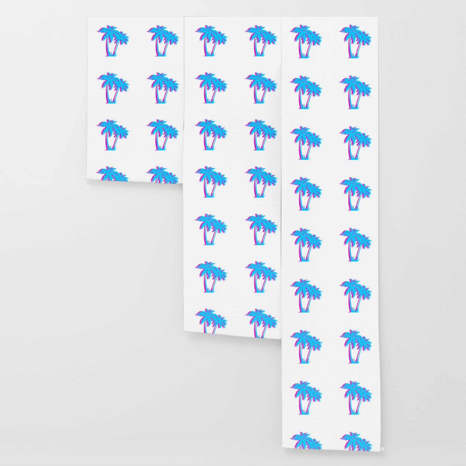 Beach Vaporwave Palm Tree Gift Aesthetic Tropical Palm Blue Pink Wallpaper By Dc Designstudio Society6