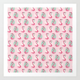 Cool flamingos Art Print | Flamingos, Trending, Animal, Trend, Hipster, Summer, Birds, Hawaii, Flamingo, Mint 
