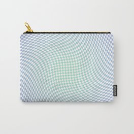 Mini Gradient Checkerboard Swirl - Purple & Turquoise Blue Carry-All Pouch