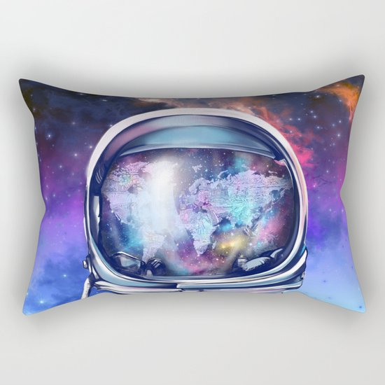 astronaut world map 1 Rectangular Pillow