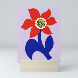 Blue Red Flower Mini Art Print