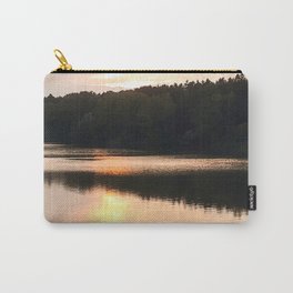 Pastel pink lake sunset landscape Carry-All Pouch