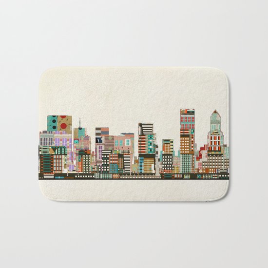 portland oregon skyline Bath Mat