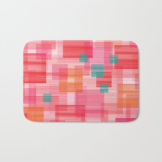 Abstract Red Bath Mat