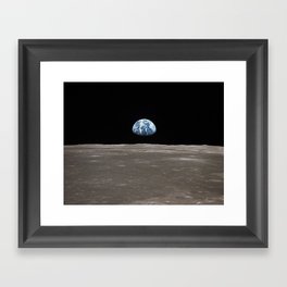 Earthrise Over Moon Apollo 11 Mission Framed Art Print