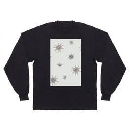 Atomic Age Starburst Planets Off-White Taupe Long Sleeve T-shirt