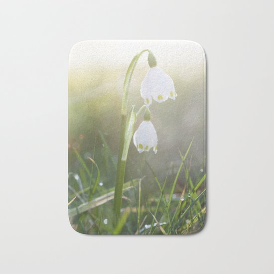 Shining - spring snowflake in sunlight - Flowers on #Society6 Bath Mat