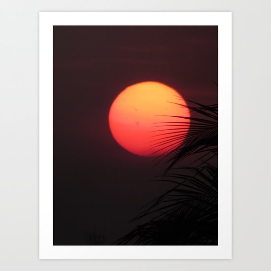 Red moon Art Print