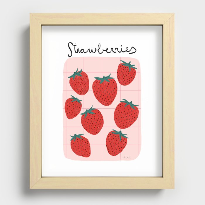 Strawberries and market I Recessed Framed Print