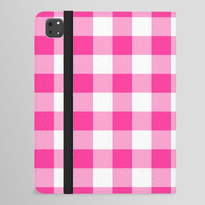 Classic Check - hot pink iPad Folio Case