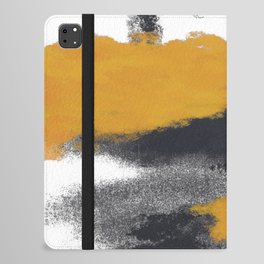 Odessa 2 - Minimal Abstract Painting in Yellow, Black and White iPad Folio Case