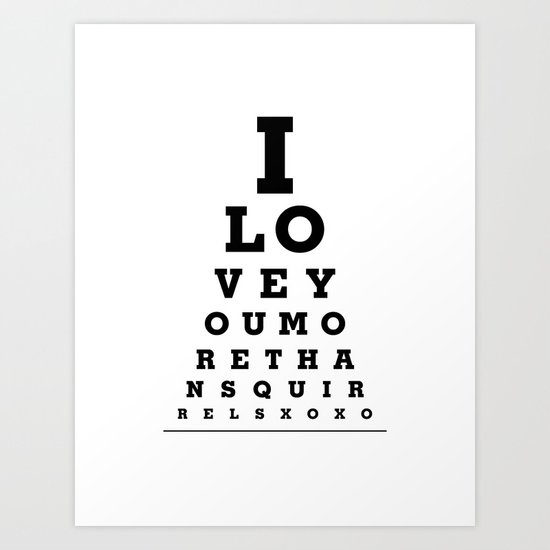 funny wall decor i love you more than squirrels eye exam chart print art print by cjprints society6