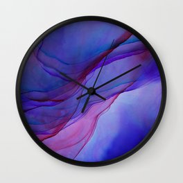 Magenta Violet Ink Flow Painting Wall Clock | Water, Inkpainting, Magenta, Ink, Inkwatercolor, Marpletexture, Colorful, Purple, Waves, Ethereal 