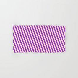 [ Thumbnail: Dark Orchid and Bisque Colored Stripes Pattern Hand & Bath Towel ]