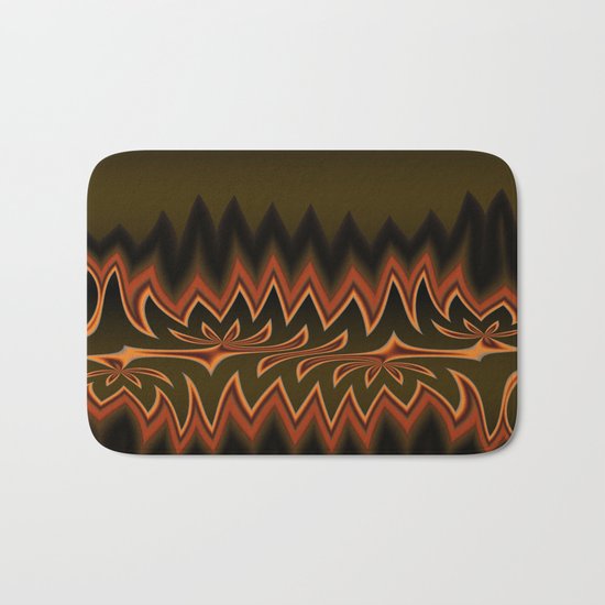 Fractal Tribal Art in Autumn Bath Mat
