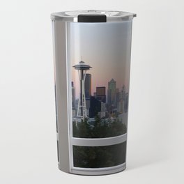 Seattle Skyline Window View Travel Mug