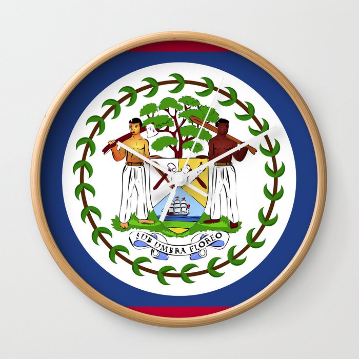 Belize flag emblem Wall Clock