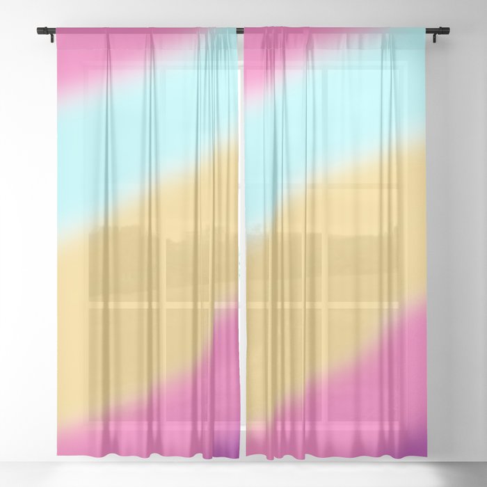  Healing With Colorful Rainbow Aura Gradient Ombre Sombre Abstract  Sheer Curtain