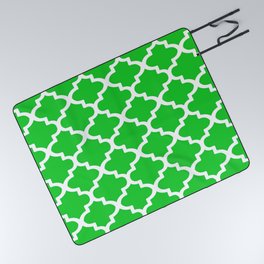 Arabesque Architecture Pattern In Summer Green Picnic Blanket