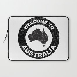 Rubber Ink Stamp Welcome To Australia Laptop Sleeve