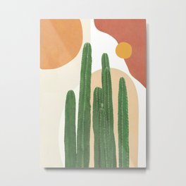 Abstract Cactus I Metal Print | Shapes, Cactydecoration, Floral, Botanical, Exotic, Cacty, Illustration, Shape, Art, Drawing 