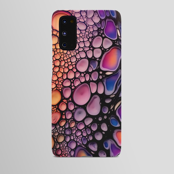 Colorful bubbles pour ink painting Android Case