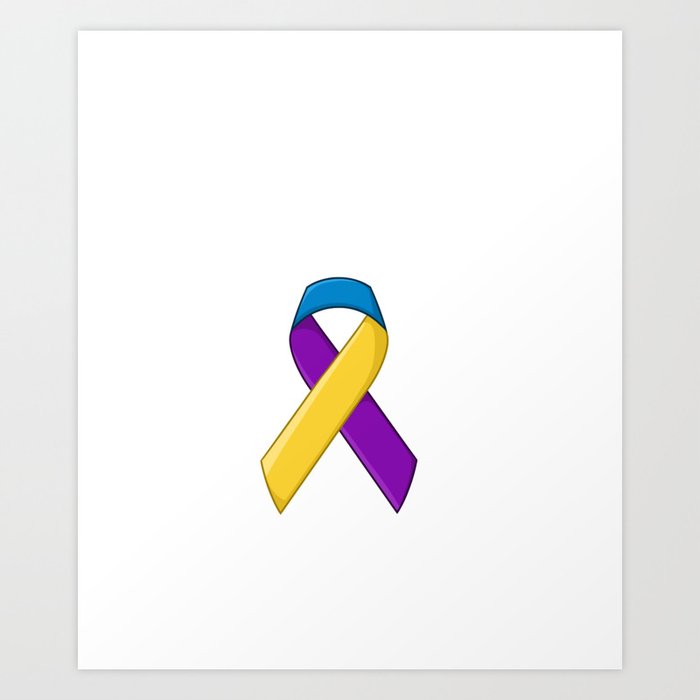 Bladder Cancer Ribbon Awareness Chemo Survivor Art Print