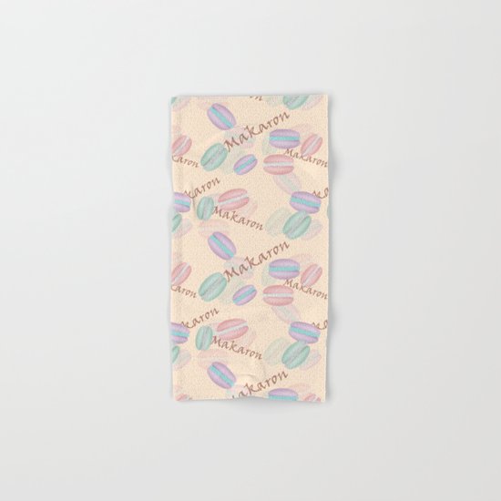Sweet French pastries. Macaron. Hand & Bath Towel