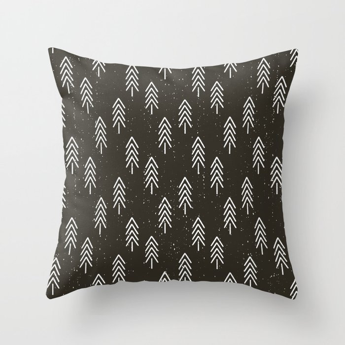 Pine Trees . Charcoal Throw Pillow
