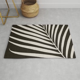 Black and White Palm Frond Area & Throw Rug