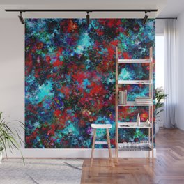 Angry sky and red petals Wall Mural