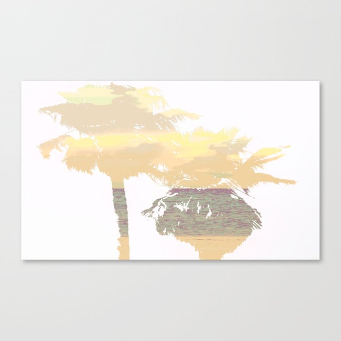 Palm Tree Beach Silhouette Southern California Print Canvas Print