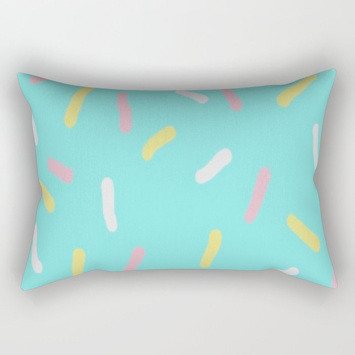 Sprinkles On Teal Rectangular Pillow