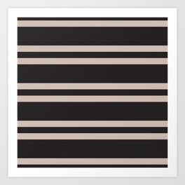Onyx Black and Ivory Horizontal Stripe Cabana Art Print