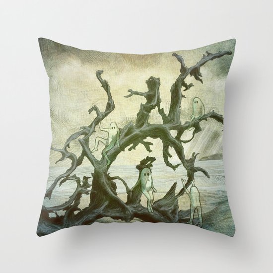 Spirits of the Driftwood Throw Pillow