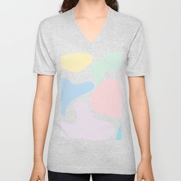 19  Abstract Shapes Pastel Background 220729 Valourine Design V Neck T Shirt