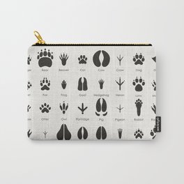 Animal Tracks Identification Chart or Guide Carry-All Pouch | Wolf, Trail, Graphicdesign, Pattern, Chart, Hunting, Science, Dog, Retro, Illustration 