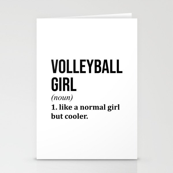 Volleyball Girl Funny Quote Stationery Cards
