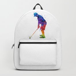 Boy Golf Player Colorful Waterolor Backpack | Boy, Golfswing, Giftforhim, Sportsart, Digital, Sportsgift, Golfgift, Golfplayer, Sportsnurseryart, Painting 