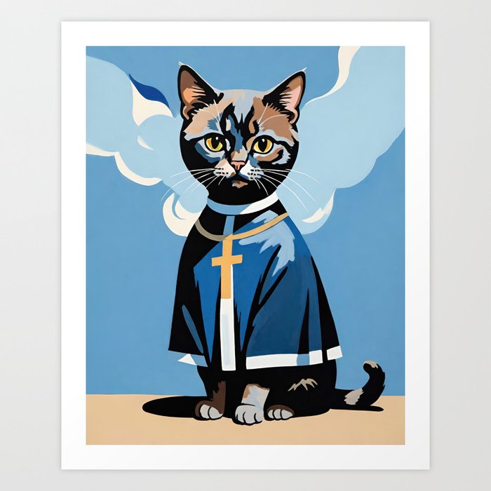 Cat Nun Art Print