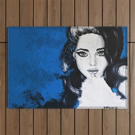 Miss M. in Blue  Outdoor Rug