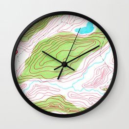 Let's go hiking - topographical map Wall Clock