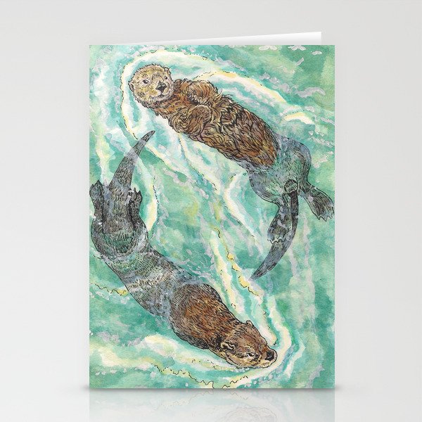 Two Otters Stationery Cards